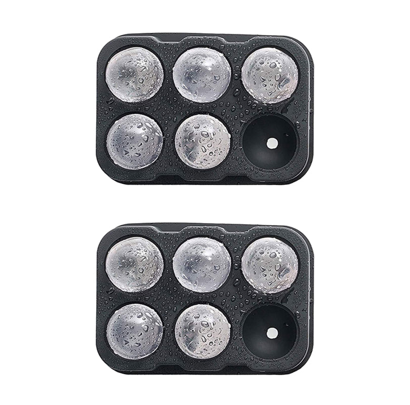 Silicone 6 Ball Ice Molds  2Pack