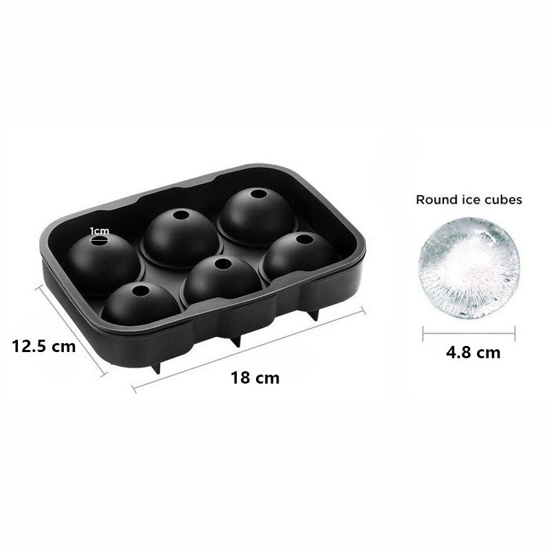 Silicone 6 Ball Ice Molds  2Pack