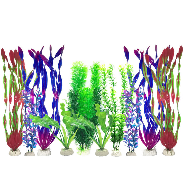 10pcs Aquarium Simulation Plastic Seaweed Decor Set