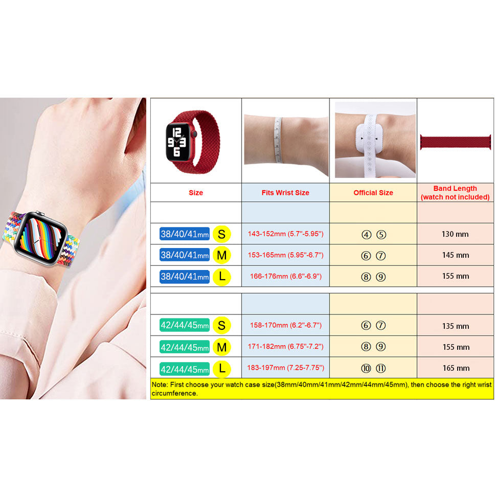 Solo Loop Bands Compatible With Apple Watch Band for 38MM 40MM 41MM L-Rainbow