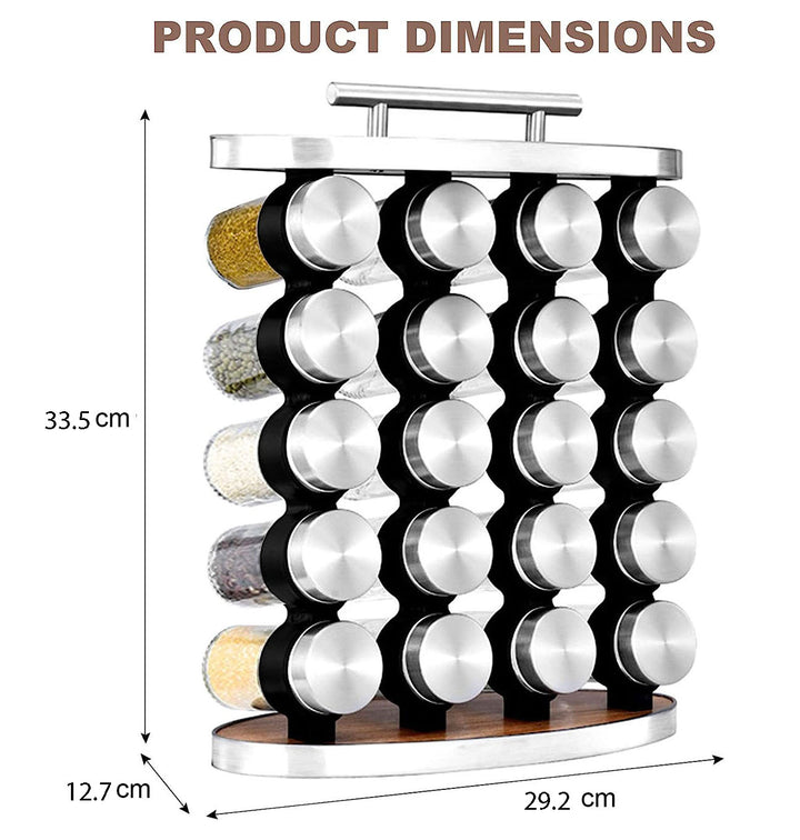 Standing 20-Jar Countertop Spice Rack with handle