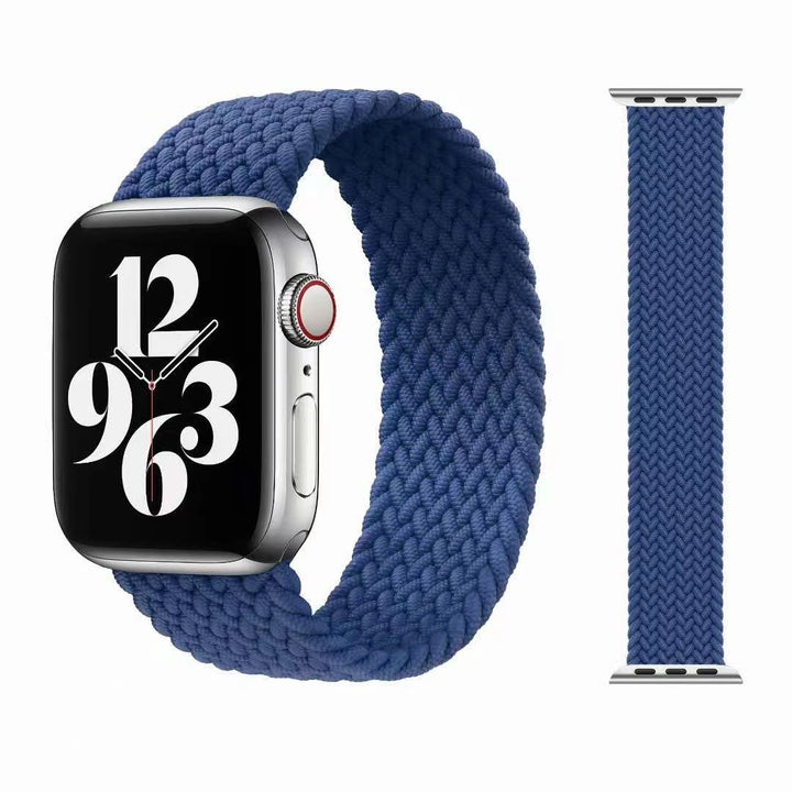 Solo Loop Bands Compatible With Apple Watch Band for 38MM 40MM 41MM L-Blue