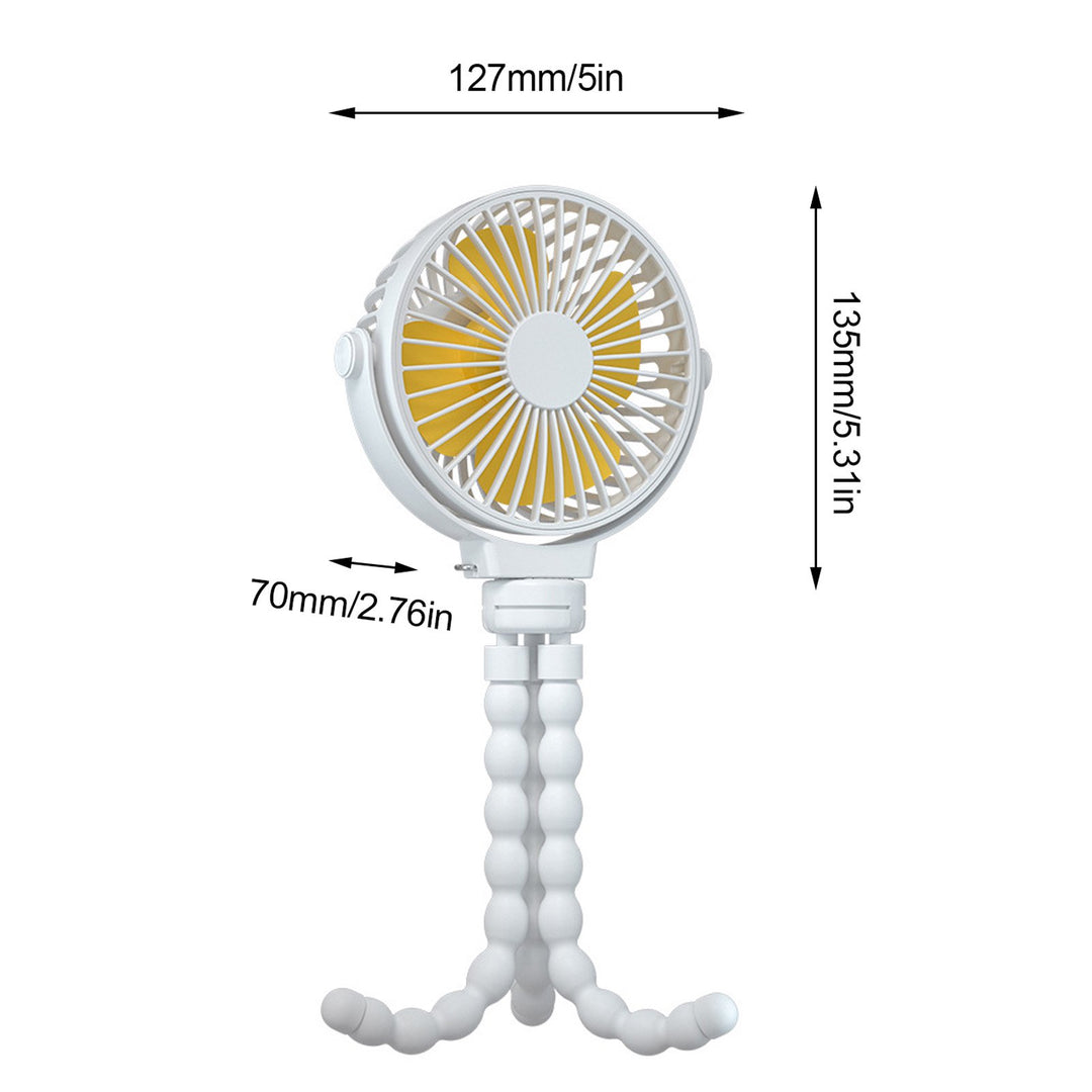 USB Rechargeable Flexible Tripod Baby Stroller Fan-Black