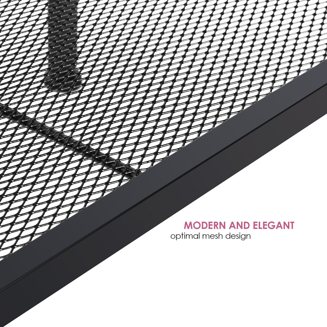 4 Tier Steel Mesh Ladder Shelf Display Rack 60x35x147cm-Black