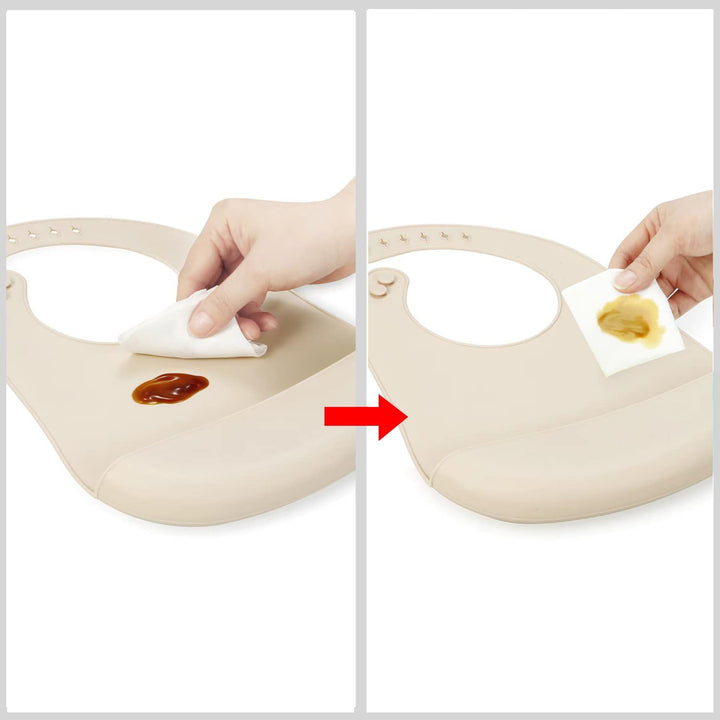 Waterproof Silicone Feeding Bib-Brown