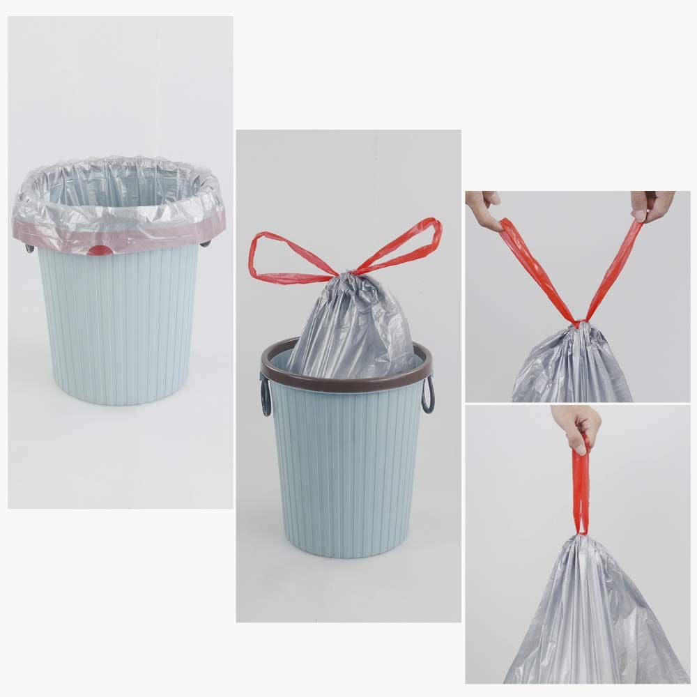 120 Pcs 45 x 50 cm Drawstring Trash Bags-Red