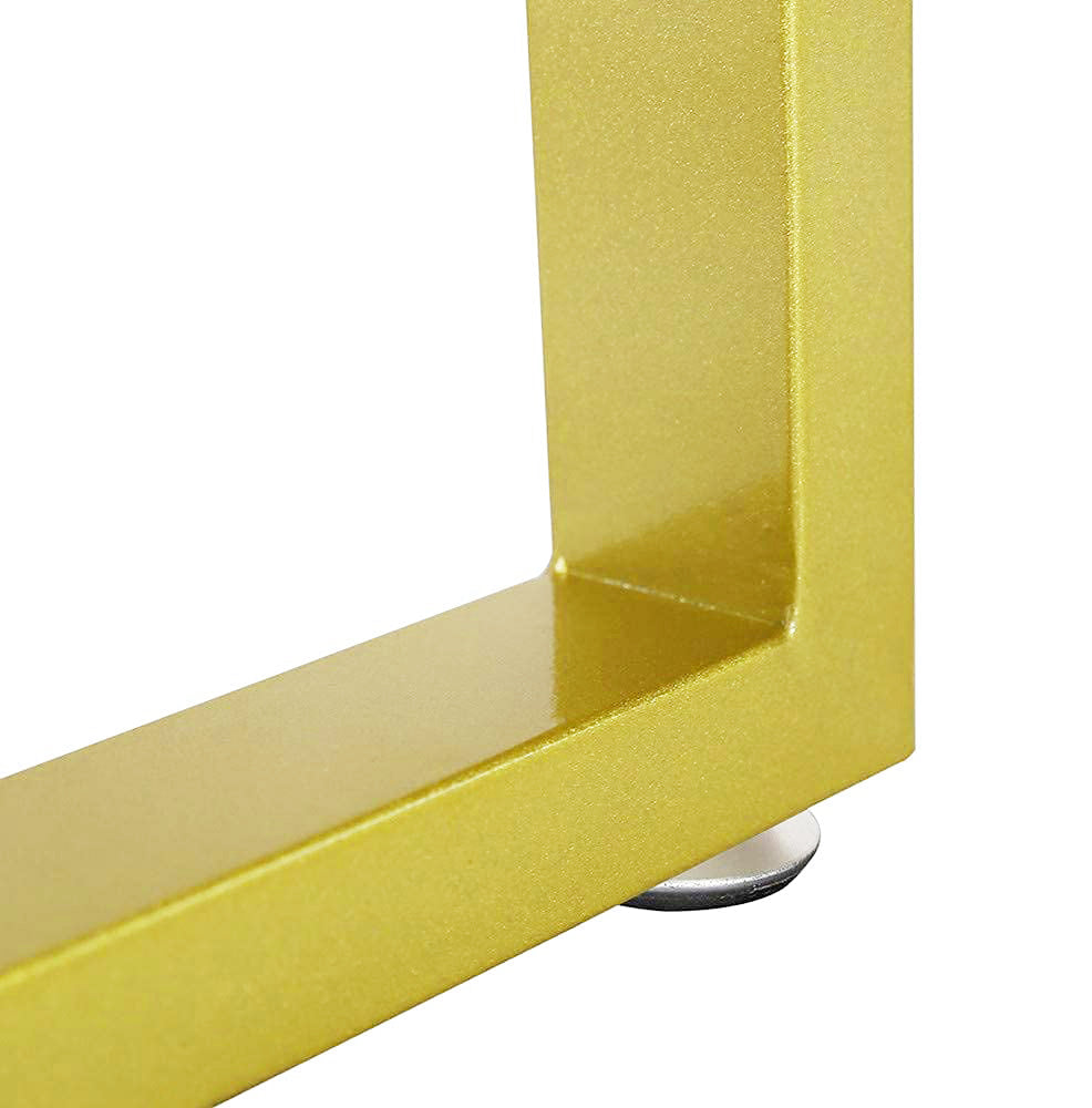 Set of 2 Steel Square Shape DIY Table Bench Legs 43cm-Gold