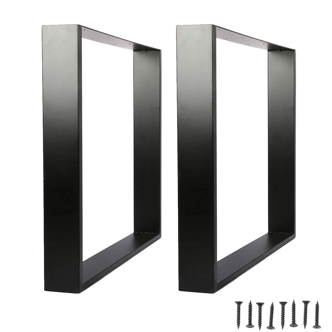 Set of 2 Steel Square Shape DIY Table Bench Legs 72cm-Black
