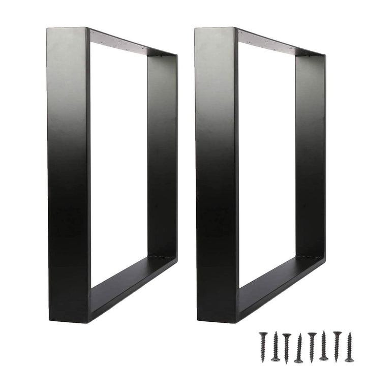 Set of 2 Steel Square Shape DIY Table Bench Legs 72cm-Black