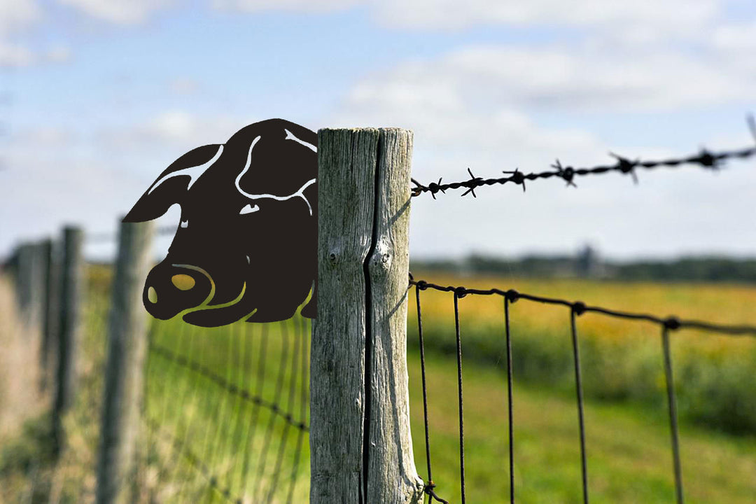 Funny Farm Metal Art Outdoor Decor Pig