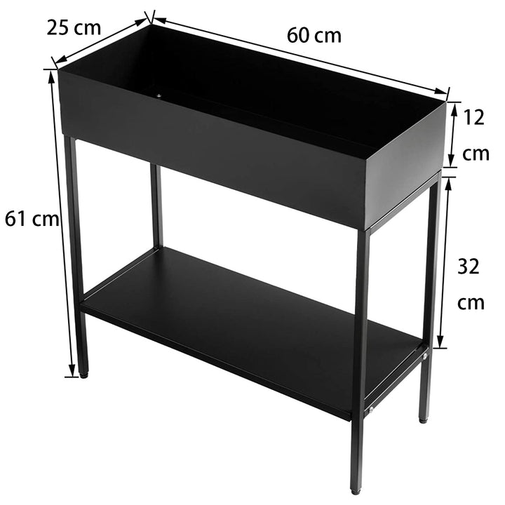 2 Tier Metal Plant Stand Displaying Shelf-White