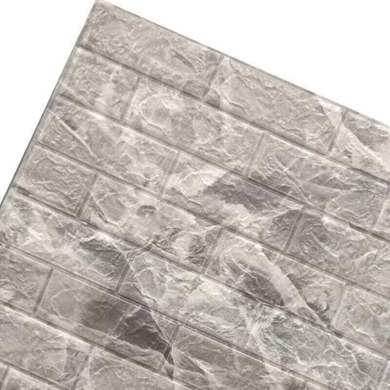 10Pcs 3D Brick Self Adhesive Wallpaper Panels 35X38CM-Marble