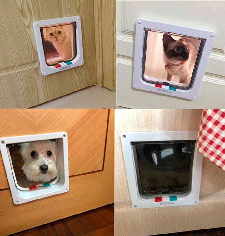 Cat Flap Door Magnetic Pet Door with 4 Way Lock-M