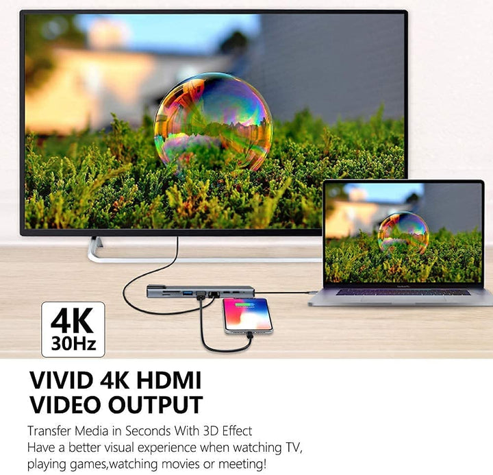 8 in 1 USB C Laptop Docking Station with 4K HDMI