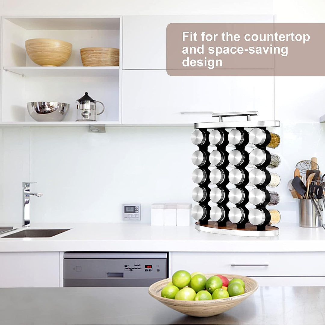 Standing 20-Jar Countertop Spice Rack with handle