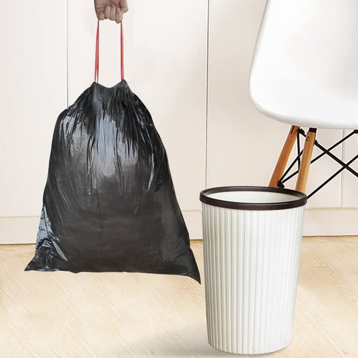 120 Pcs 45 x 50 cm Drawstring Trash Bags-Black