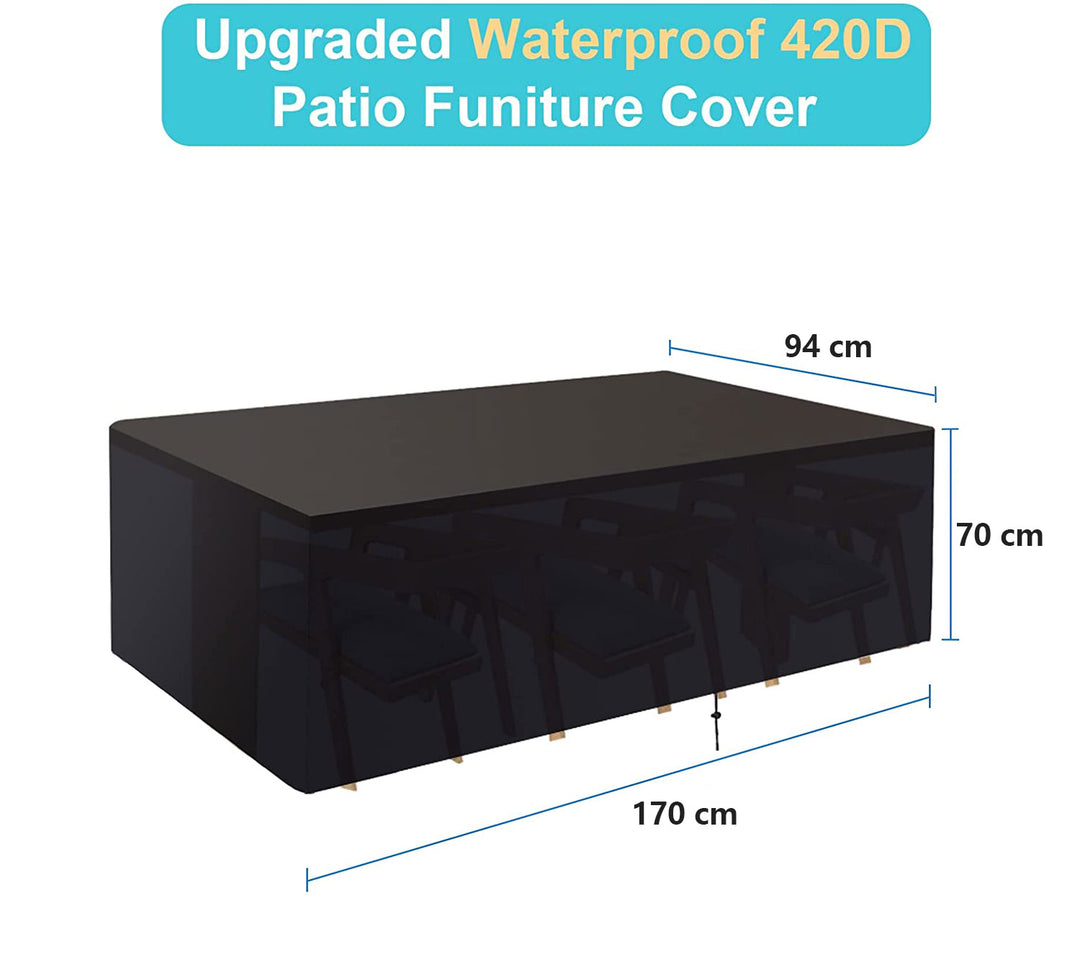 Rectangular Outdoor Furniture Waterproof Cover 170x94x70cm