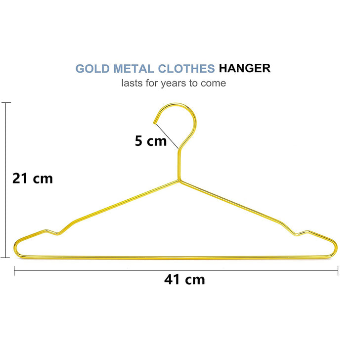 10 Pack Heavy Duty Aluminum Alloy Coat Hangers-Gold