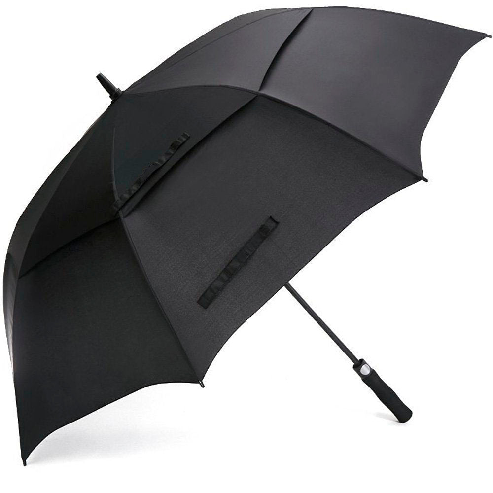 Double Canopy Vent Extra Large Golf Umbrella - Black