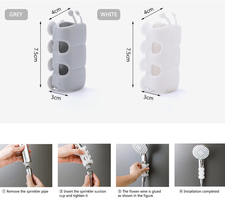 Silicone Suction Cup Shower Head Holder Bracket 2Pack