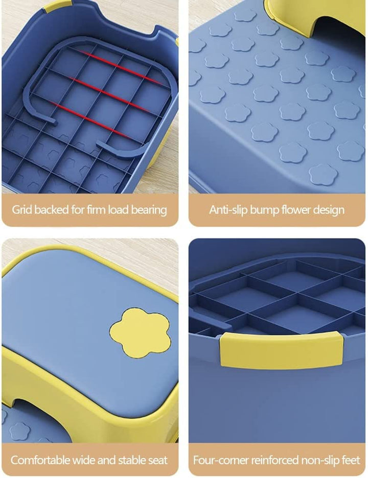 2-in-1 Practical Non-Slip Step Stool for Kids-Blue