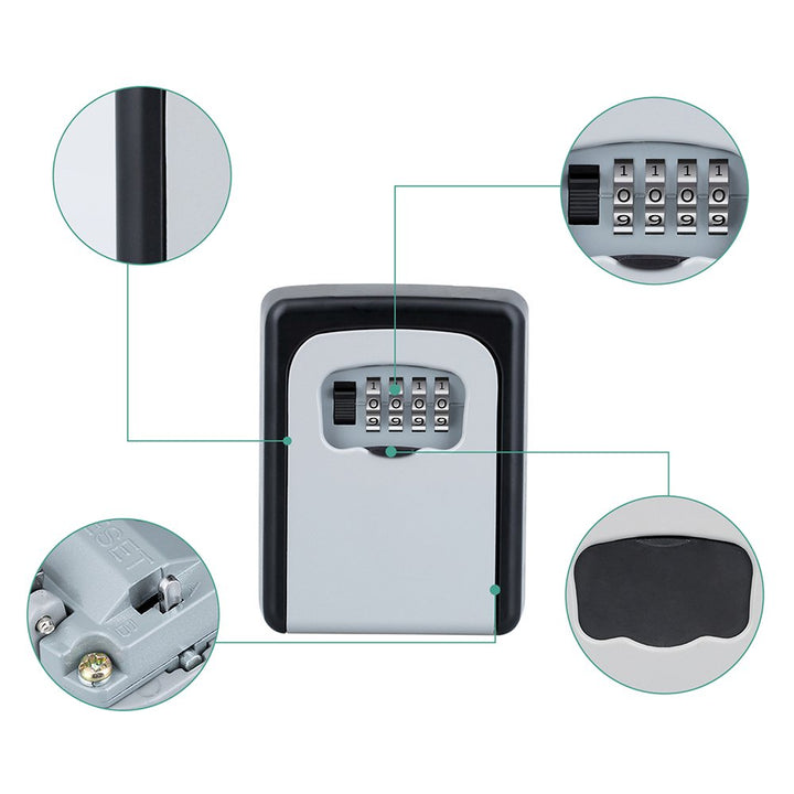 Key Storage Lock Box 4 Digit Wall Mounted