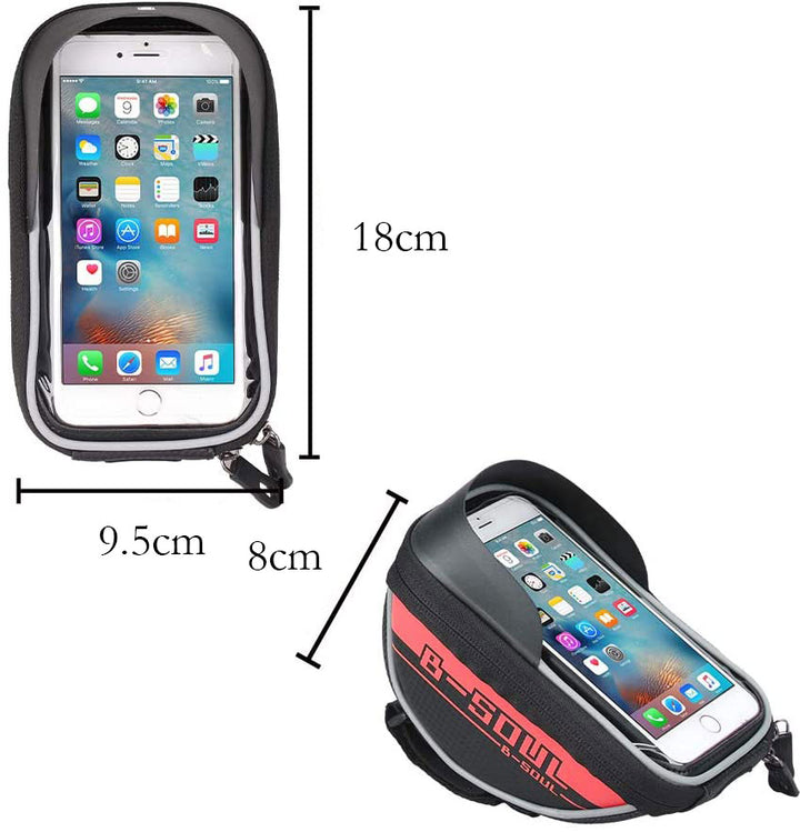 Bike Handlebar Phone Holder Front Frame Bag-Blue