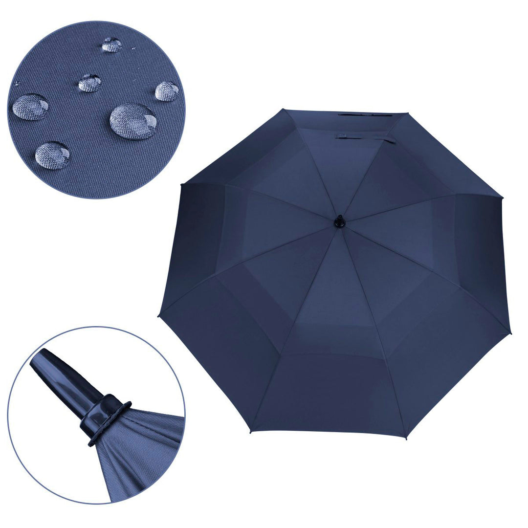 Double Canopy Vent Extra Large Golf Umbrella - Blue