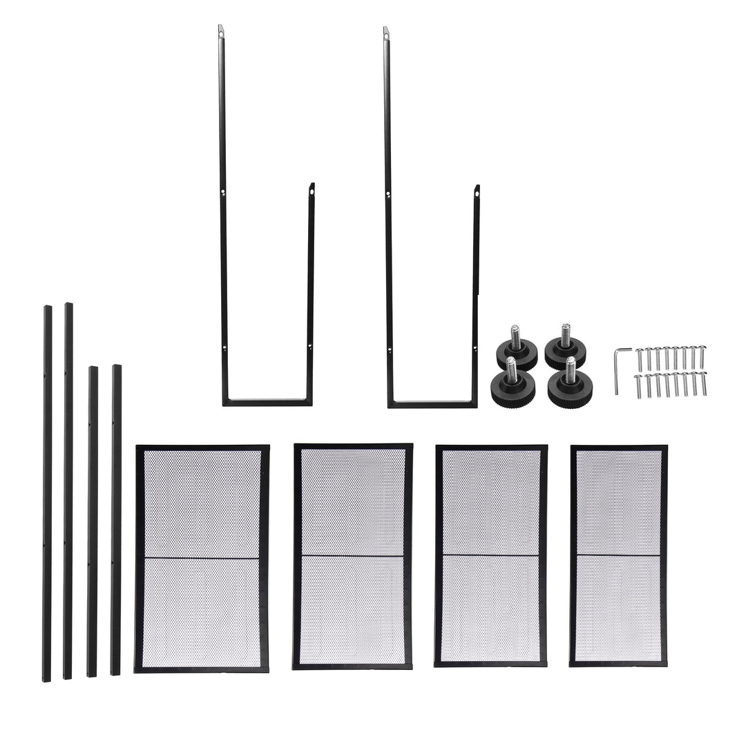 4 Tier Steel Mesh Ladder Shelf Display Rack 60x35x147cm-Black