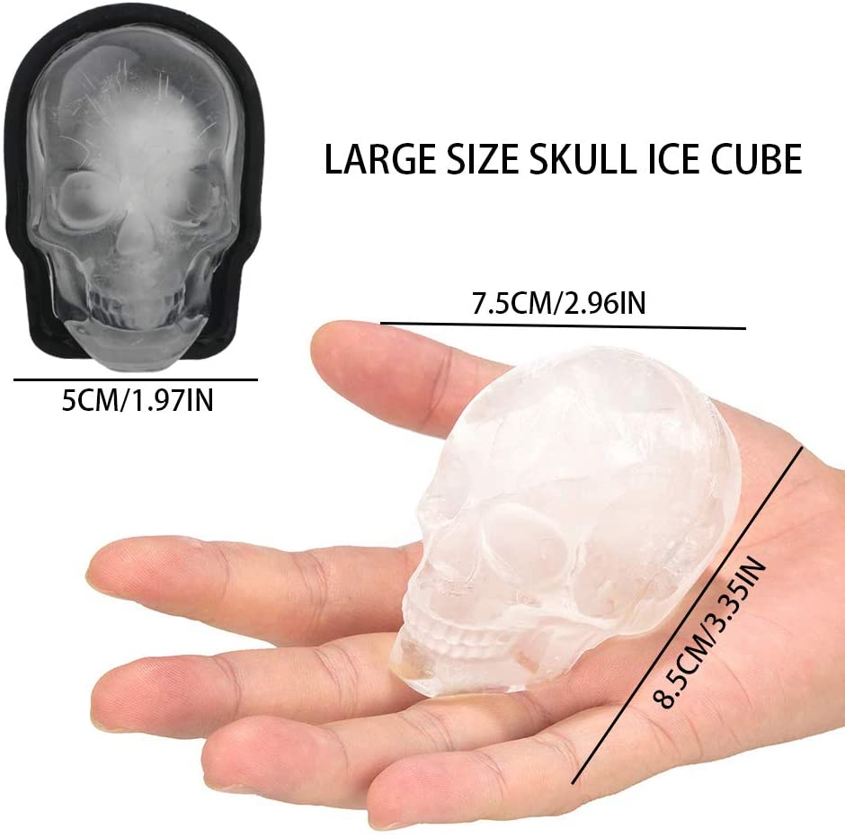 Large 3D Silicone Skull Ice Mold