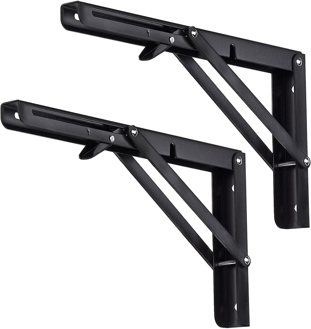 2pcs Space Saving Wall Mounted DIY Folding Shelf Brackets-20x10.5cm
