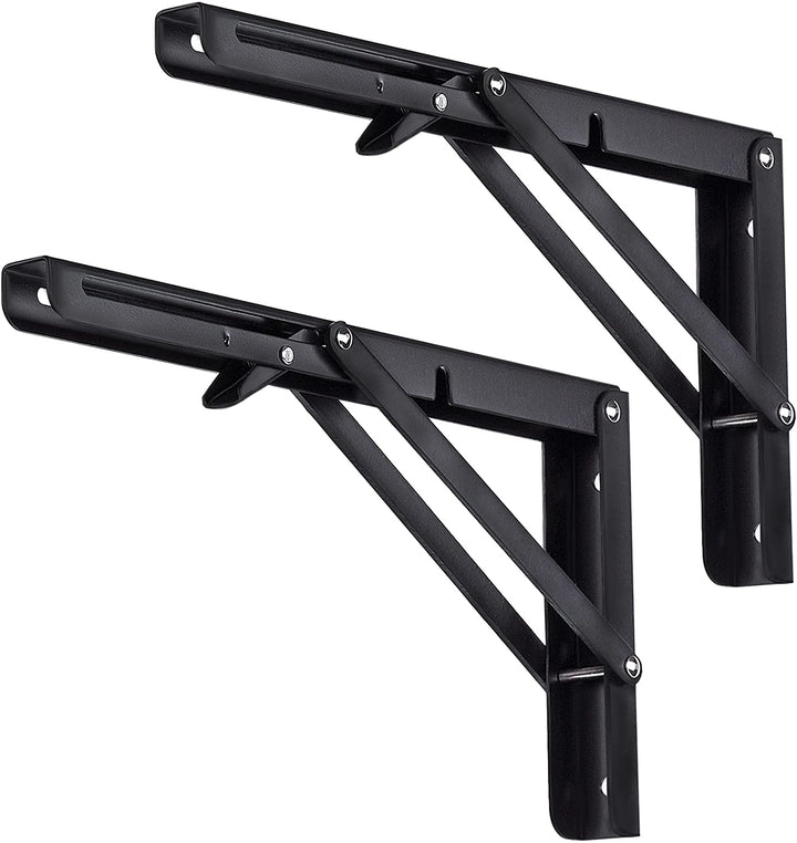 2pcs Space Saving Wall Mounted DIY Folding Shelf Brackets-20x10.5cm