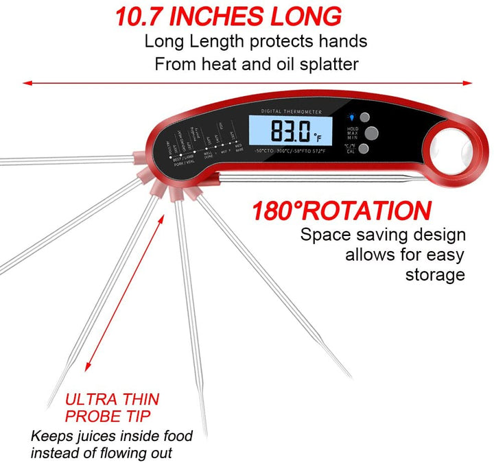 Instant Read Meat Thermometer for Grill and Cooking