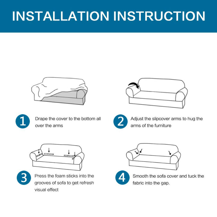 High Stretch Sofa Couch Slipcover Two Seat-Black