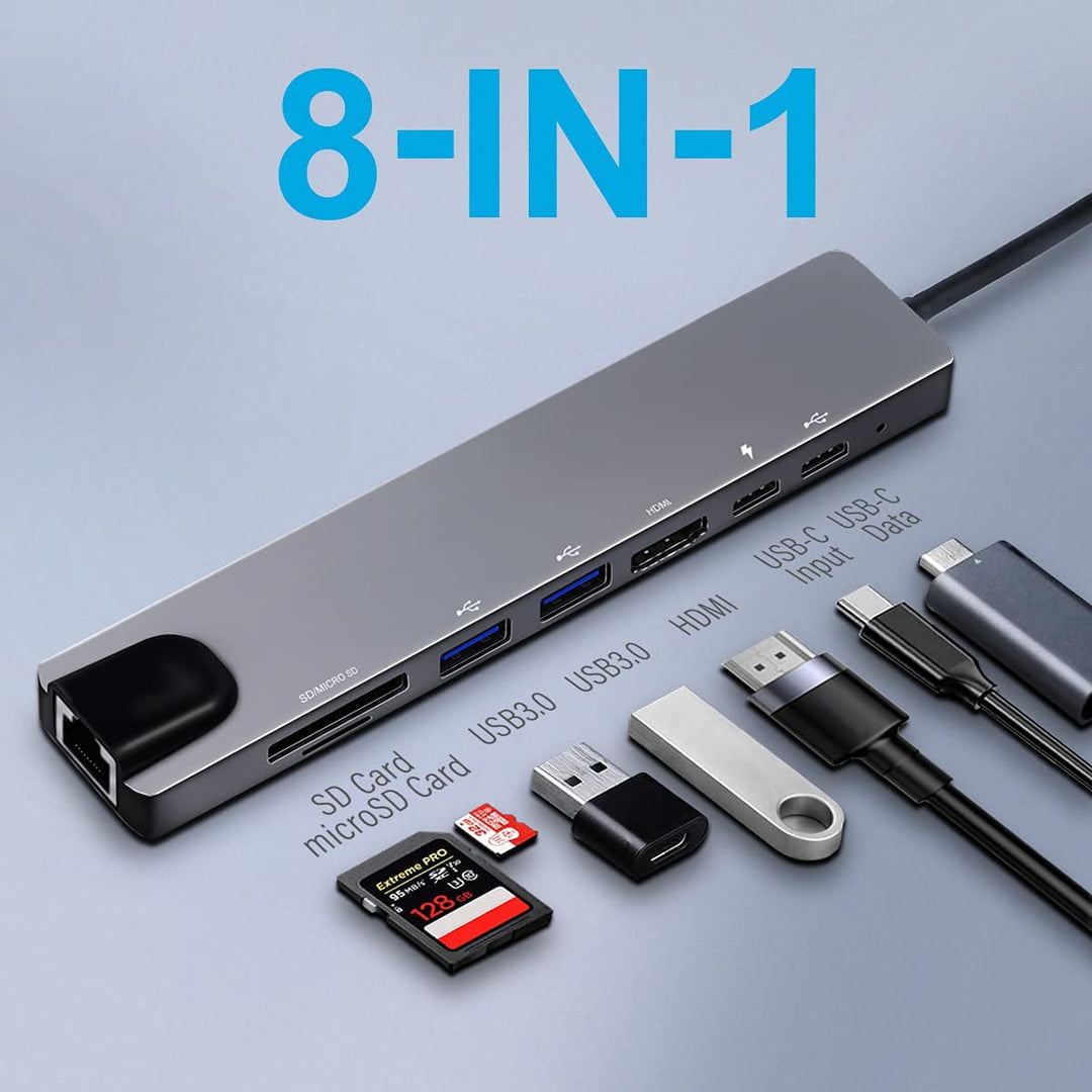 8 in 1 USB C Laptop Docking Station with 4K HDMI