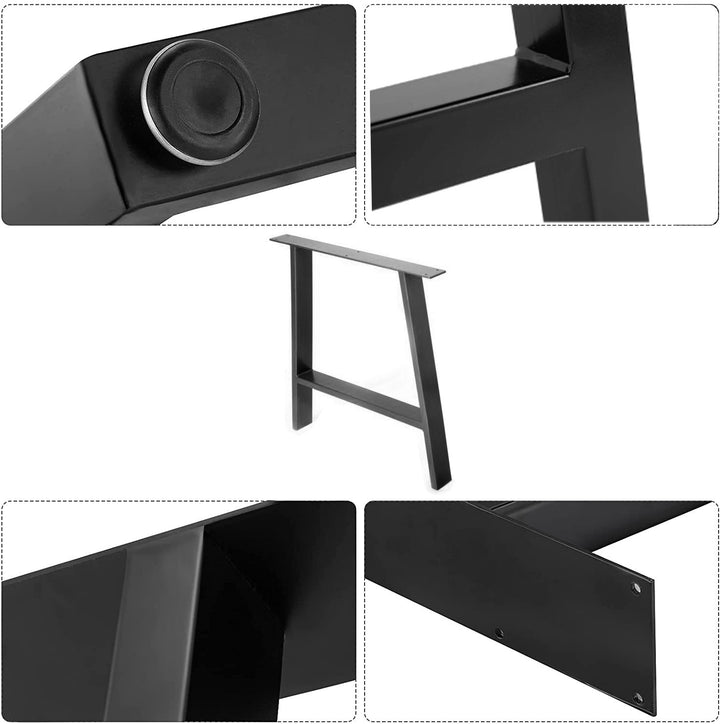 Set of 2 Steel A Shape DIY Table Bench Legs 72cm-Black