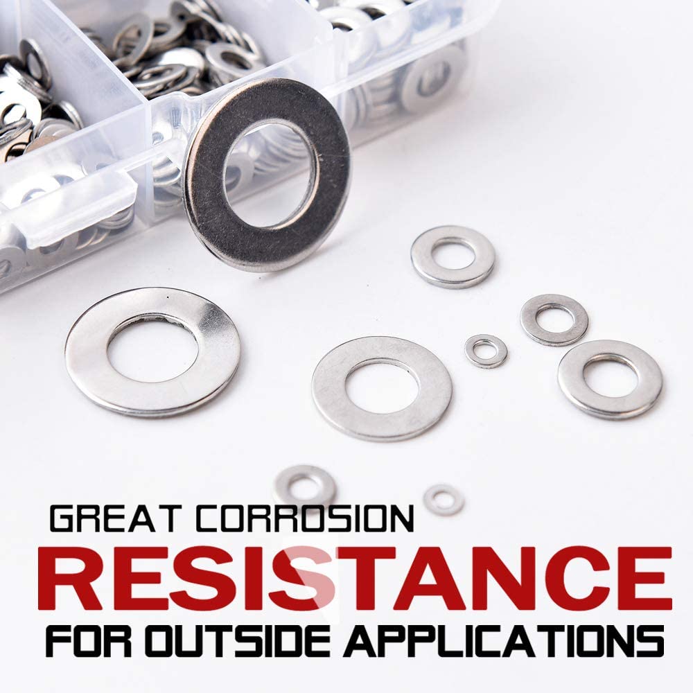 684Pcs 304 Stainless Steel Flat Washers Assortment Washers Hardware Set