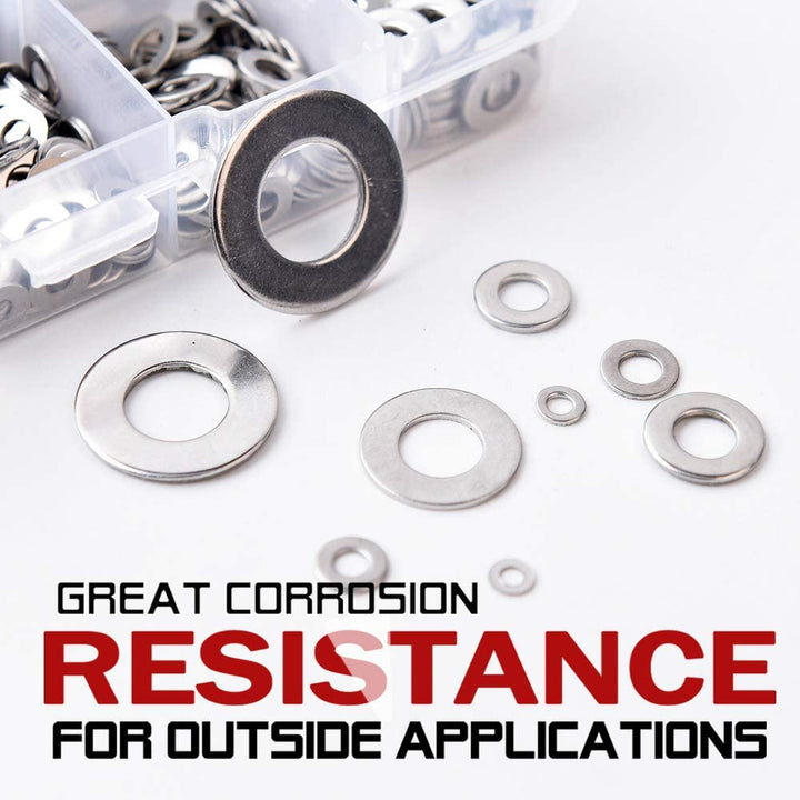 684Pcs 304 Stainless Steel Flat Washers Assortment Washers Hardware Set