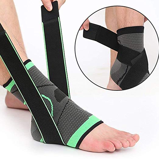 Breathable Nylon Adjustable Ankle Brace - L