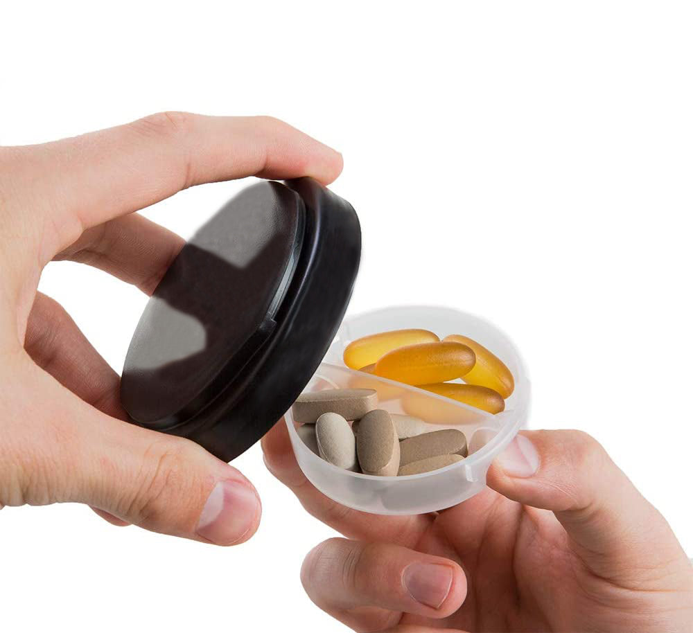 Twist and Lock Protein Pill Supplements Storage-Red