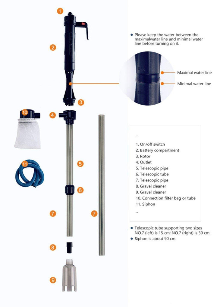 Electric Fish Tank Vacuum Cleaner Sand Washer