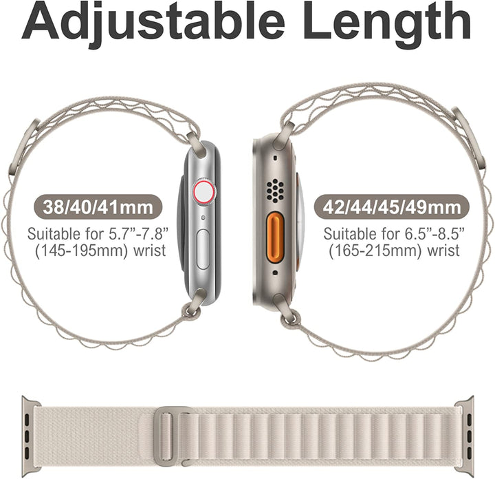 Alpine Band Strap Compatible With Apple Watch 41MM 40MM 38MM-White