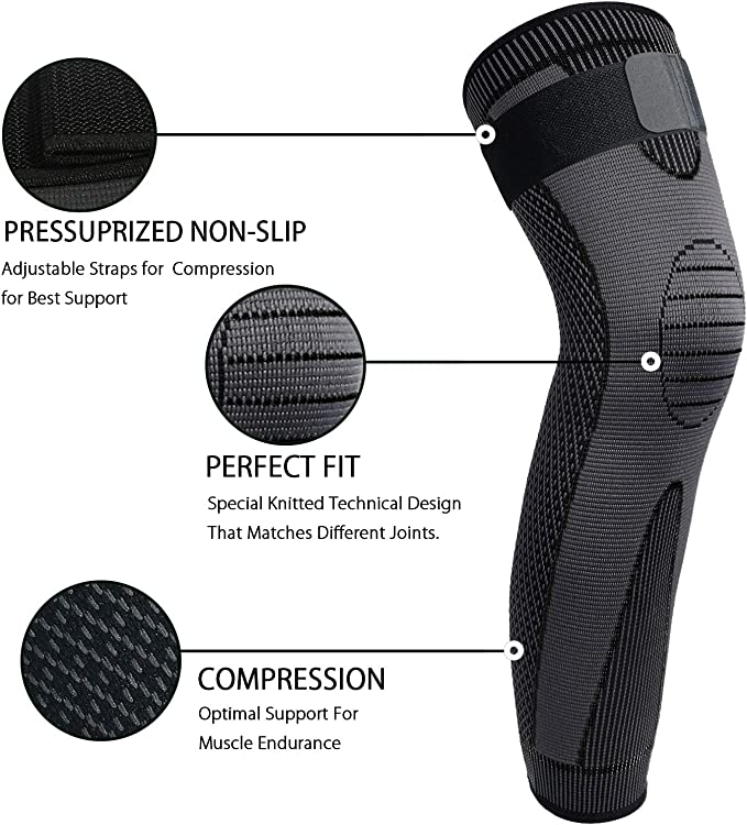 Long Knee Brace Compression Sleeve-M