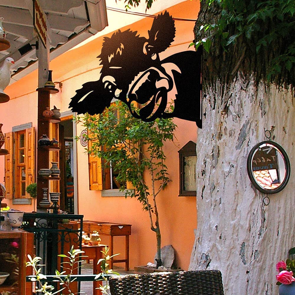 Funny Farm Metal Art Outdoor Decor Cow
