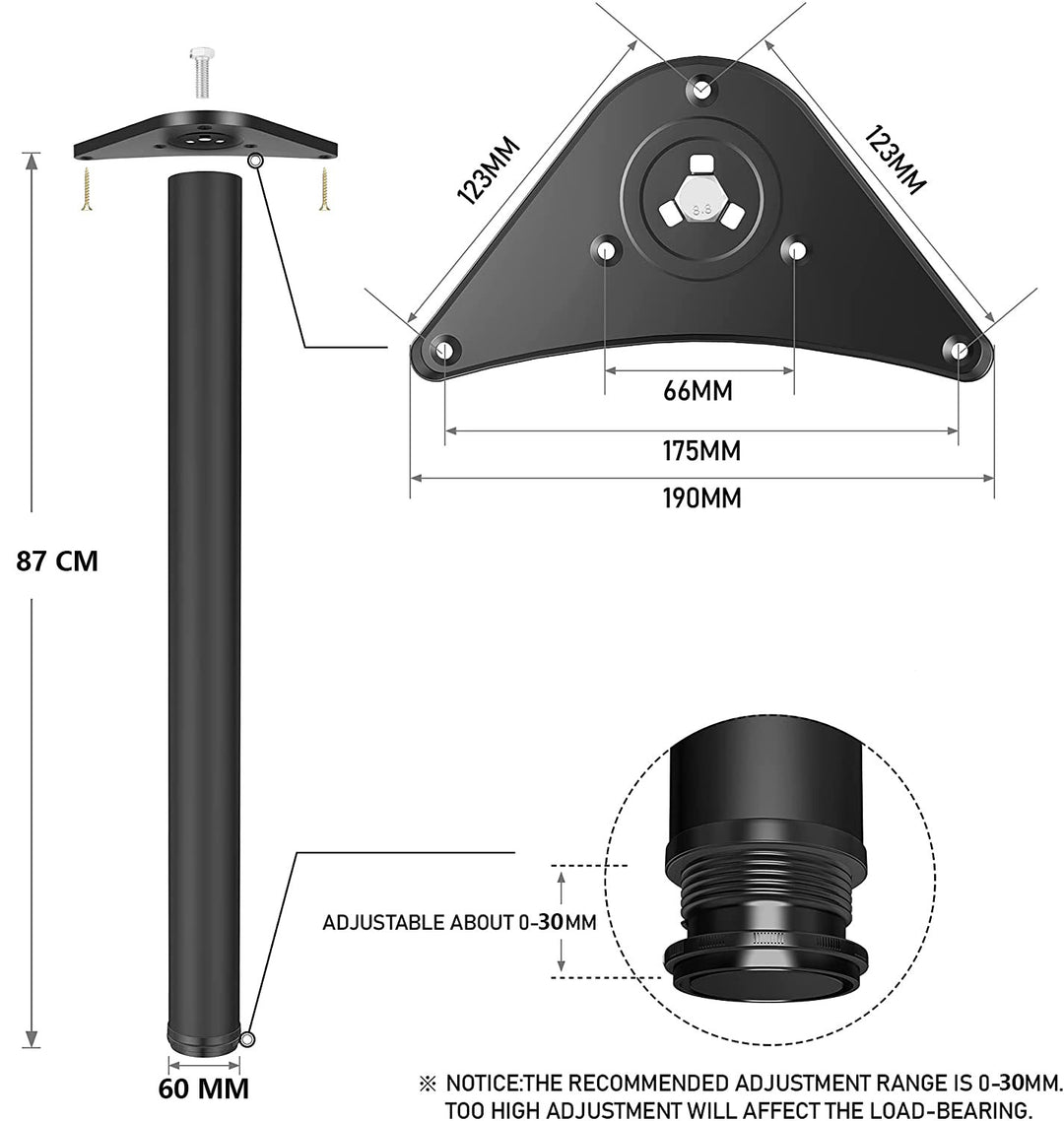 Adjustable Office Table Furniture Metal Desk Legs-87cm