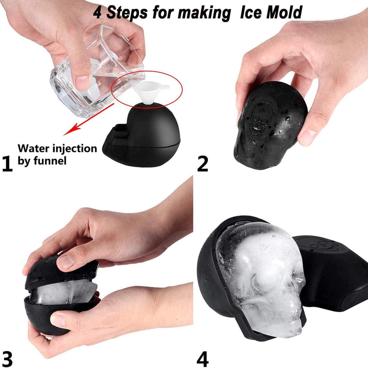 Large 3D Silicone Skull Ice Mold