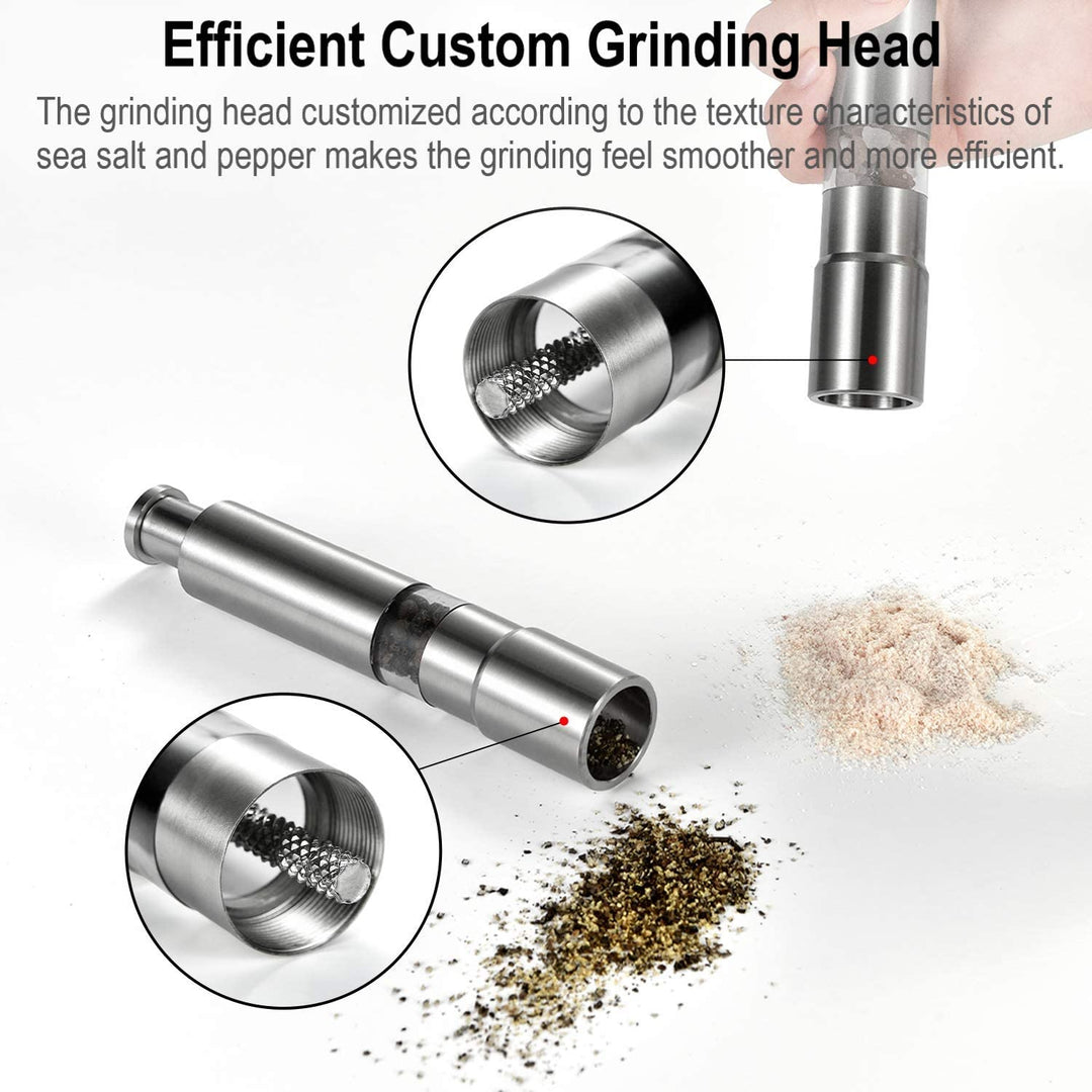 Stainless Steel Push Button Salt Pepper Grinder