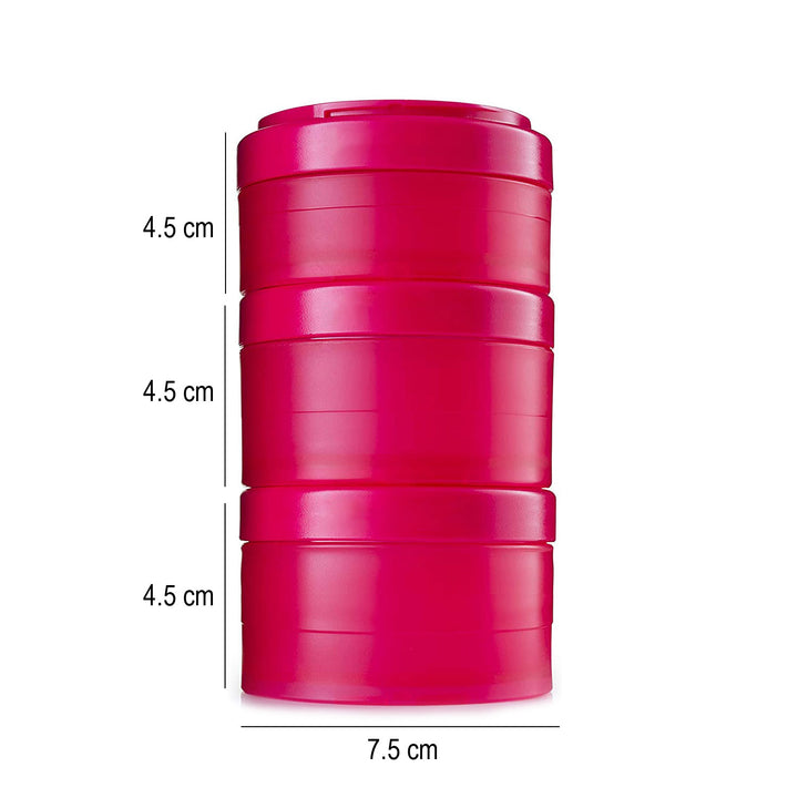 Twist and Lock Protein Pill Supplements Storage-Red