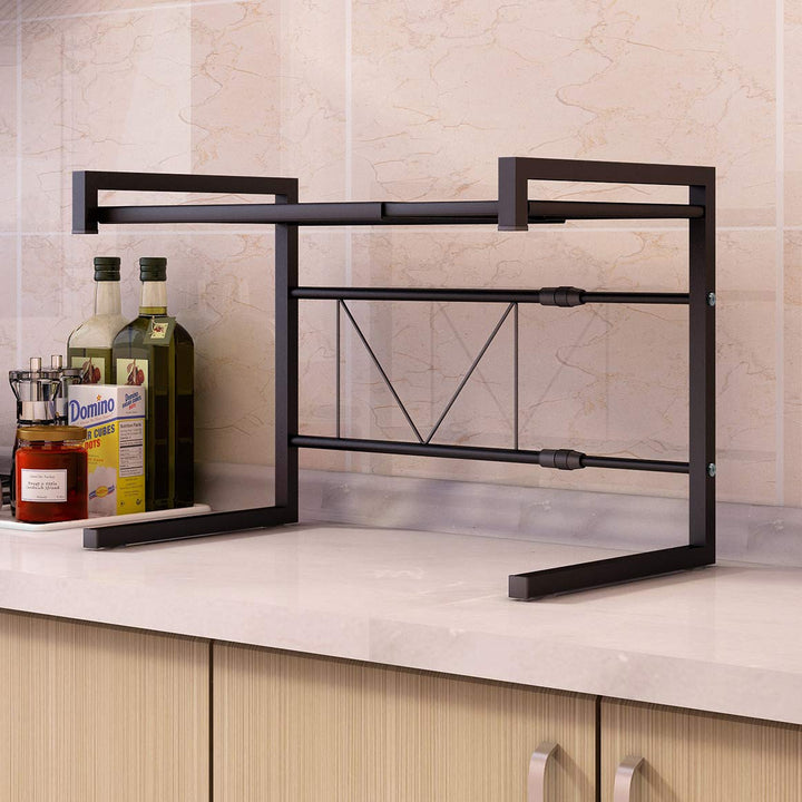 2-Tier Expandable Kitchen Microwave Oven Rack