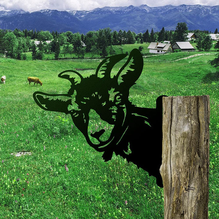 Funny Farm Metal Art Outdoor Decor Goat